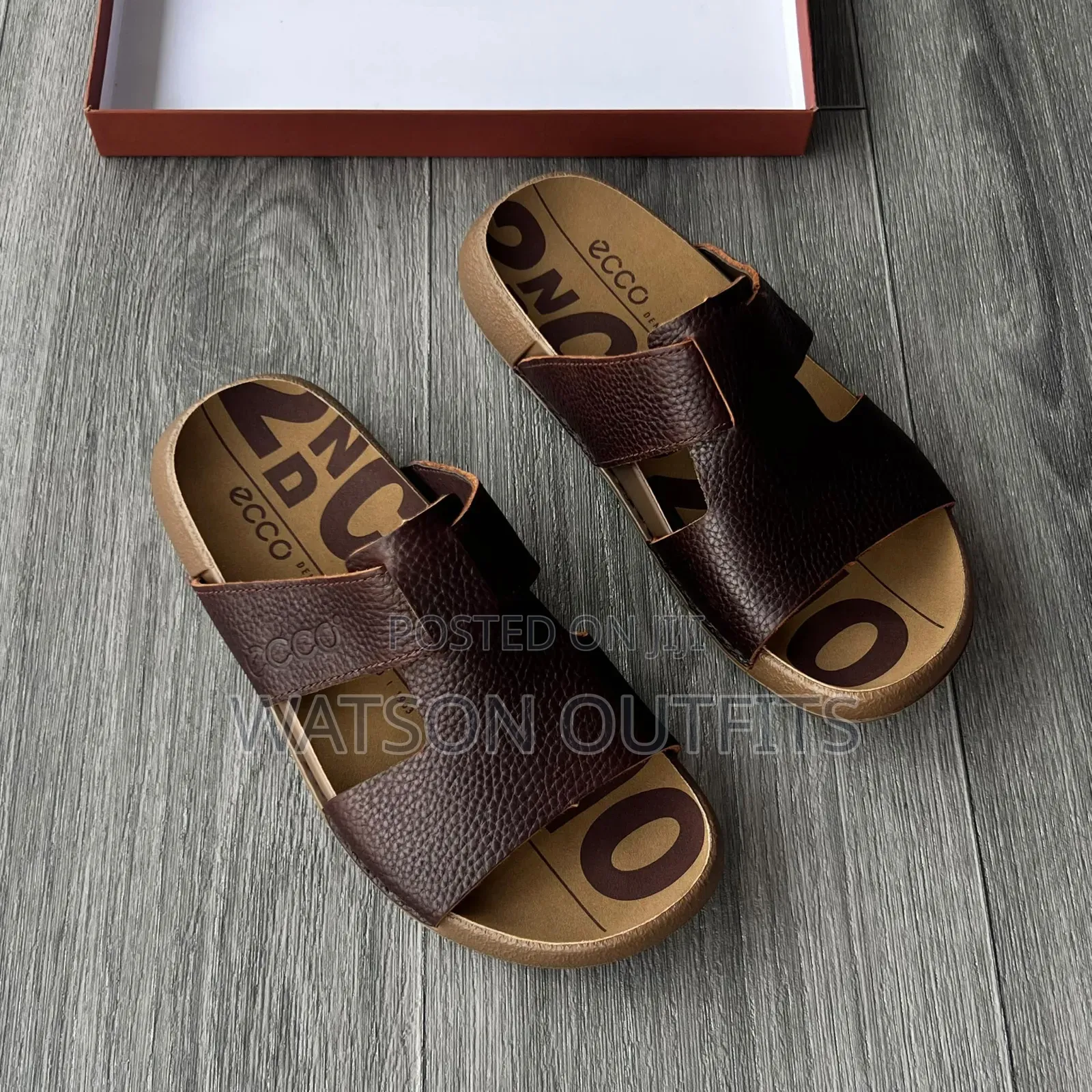 Men's Leather Sandals Leather Completely Original Ecco Brand