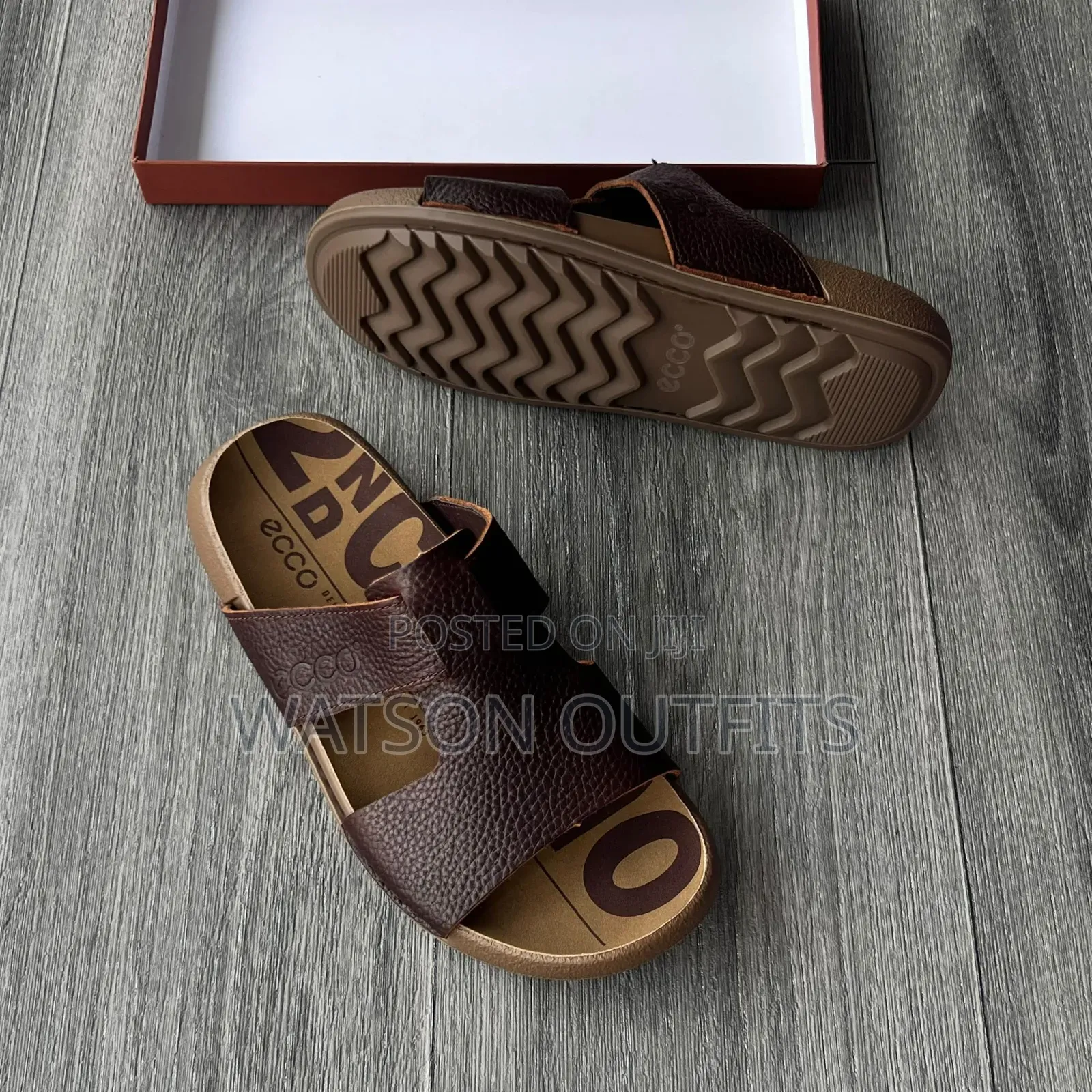 Men's Leather Sandals Leather Completely Original Ecco Brand
