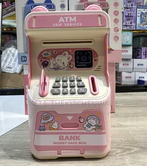 Kids Atm Money Safe Box Blue Panda With Face Recognition Lock