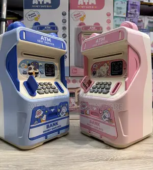 Kids Atm Money Safe Box Blue Panda With Face Recognition Lock