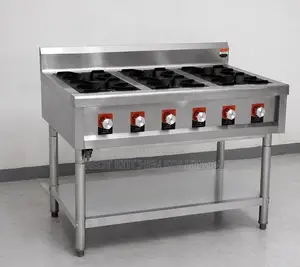 Luxury Canton Style 6-Burner Commercial Wok Range