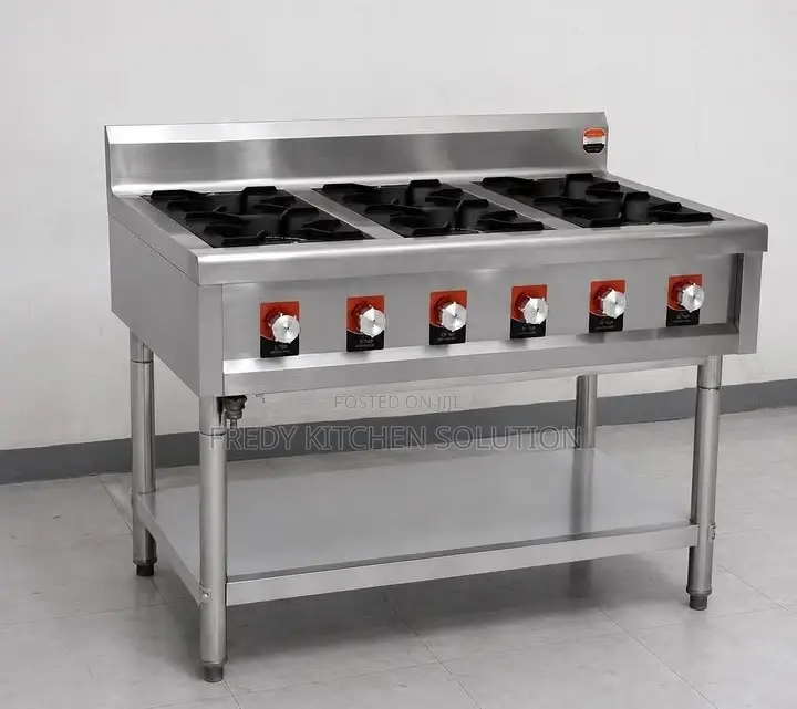 Luxury Canton Style 6-Burner Commercial Wok Range