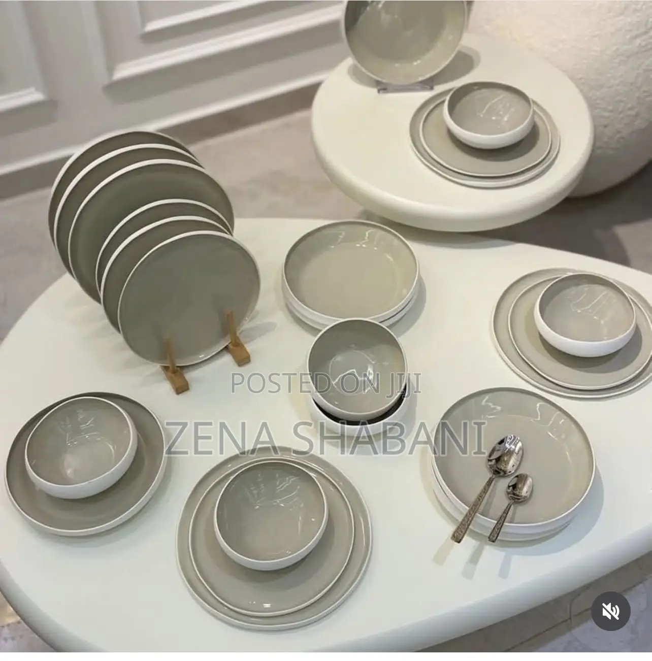 Unique Dinner Set 27pcs Gray Color