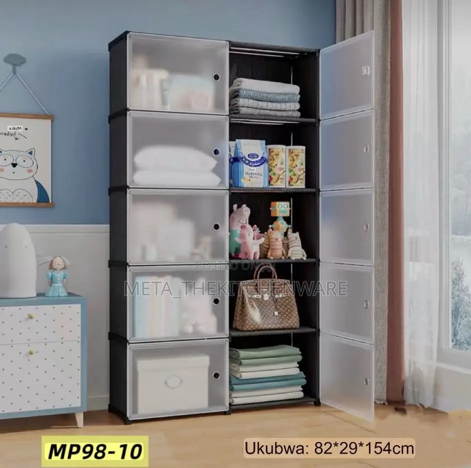 Plastic Wardrobe Organizer Shelf (5 Shelves)