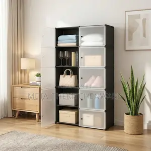 Plastic Wardrobe Organizer Shelf (5 Shelves)
