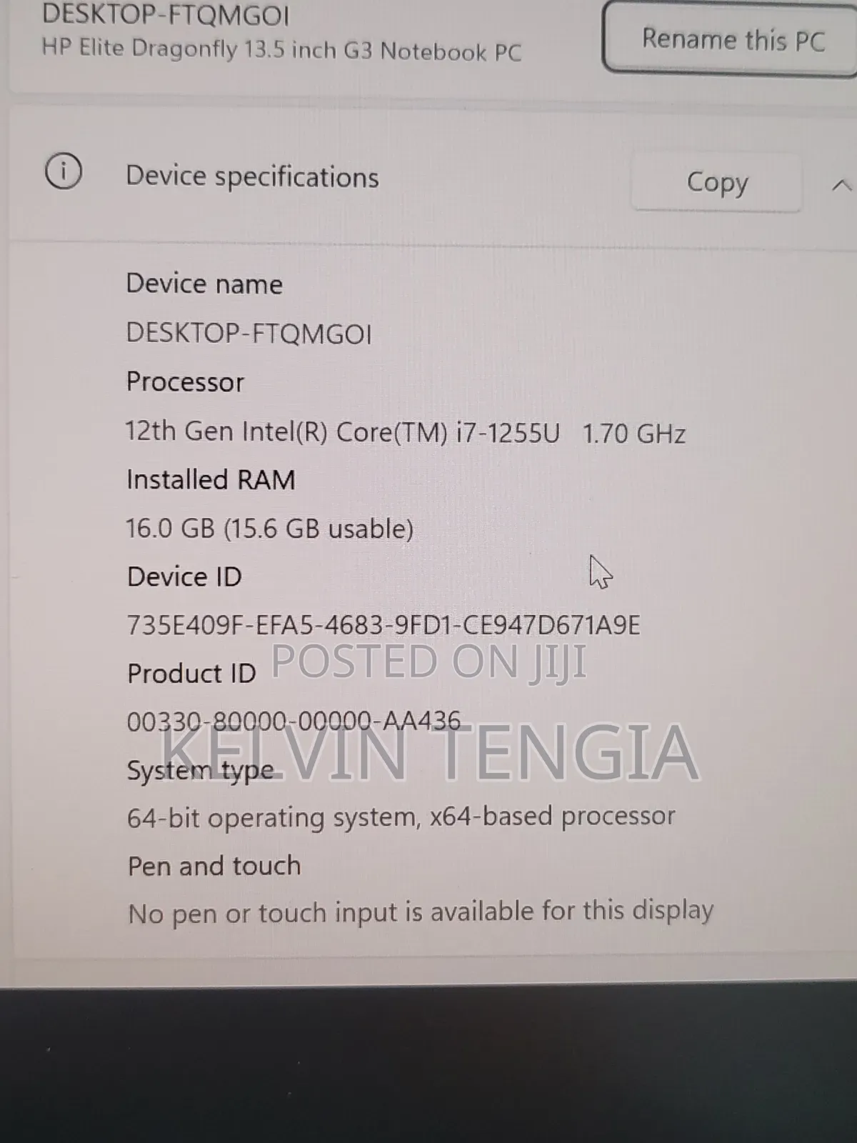 Laptop HP Elite Dragonfly G3 16GB Intel Core i7 SSD 512GB