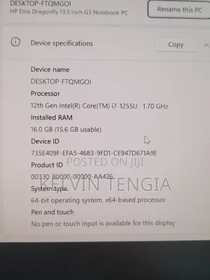Laptop HP Elite Dragonfly G3 16GB Intel Core i7 SSD 512GB