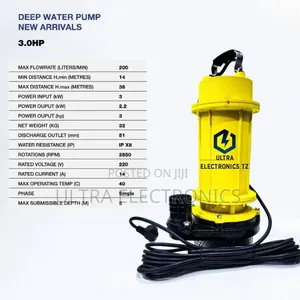 Mr Uk Deep Pump/ Sewage Pump With 3.0hp and Rate of 200 Litres/Min