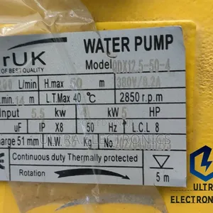 Mr Uk Deep Pump/ Sewage Pump With 5 Hp and Rateflow of 200 Litres/Min