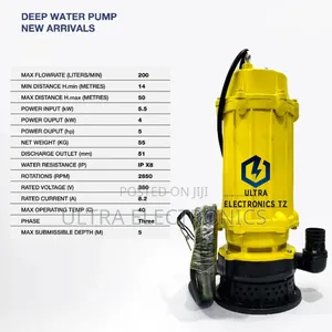 Mr Uk Deep Pump/ Sewage Pump With 5 Hp and Rateflow of 200 Litres/Min