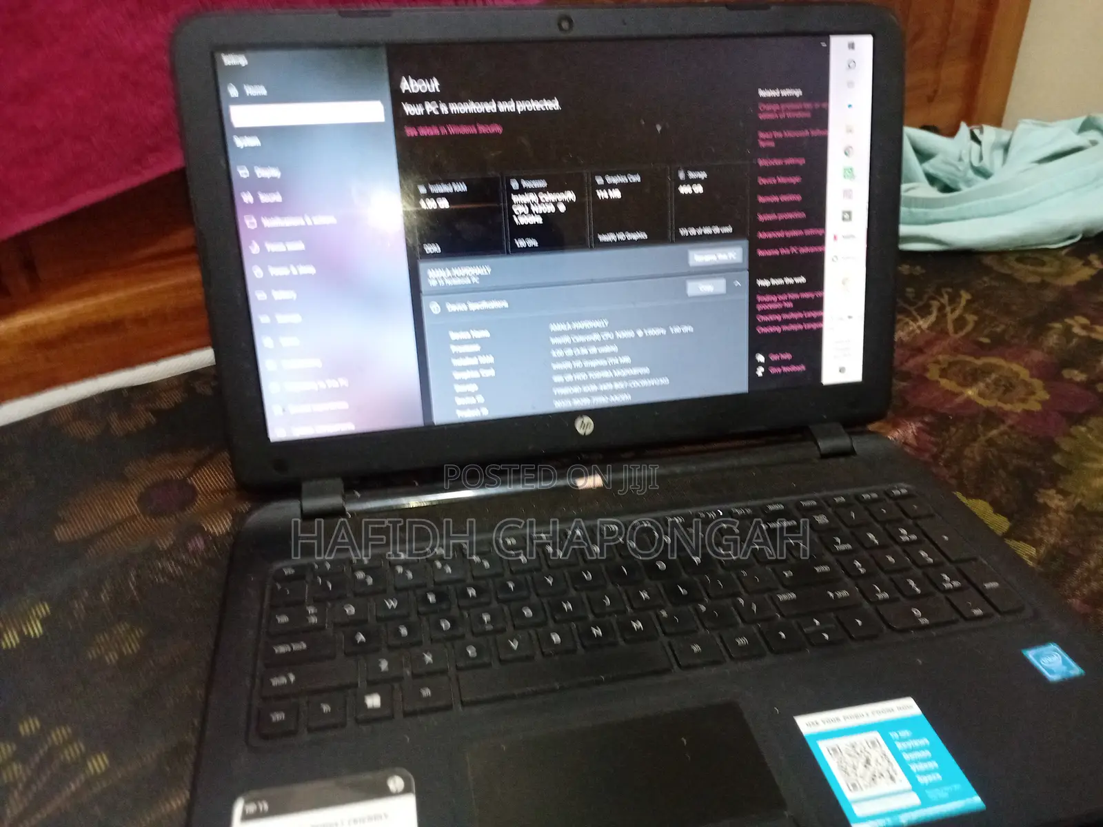 Laptop HP 15-dw3031 4GB Intel HDD 500GB
