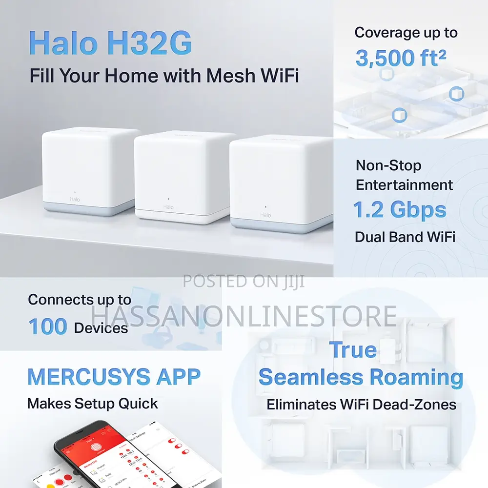 Mercusys Halo H32g Ac1200 Whole Home Mesh Wi-Fi System