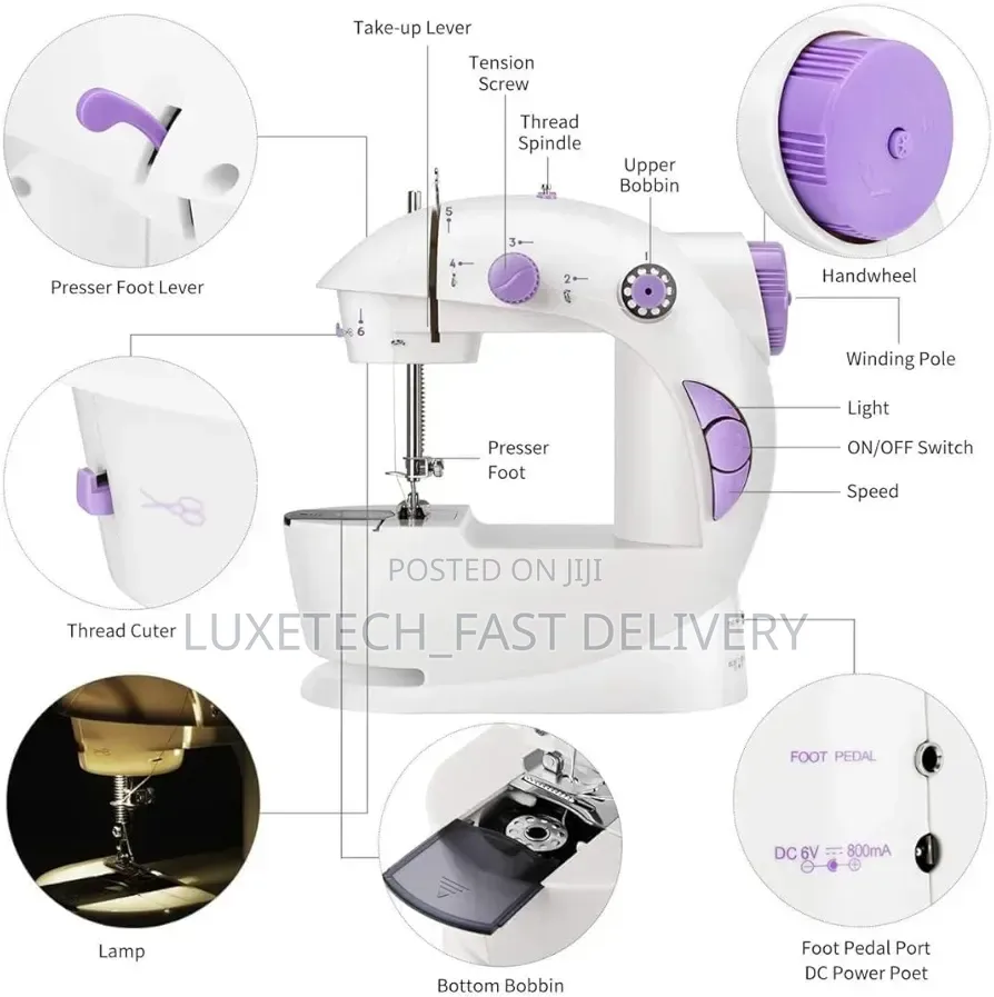 Portable Mini Sewing Machine With Small Extension Table for Home Use