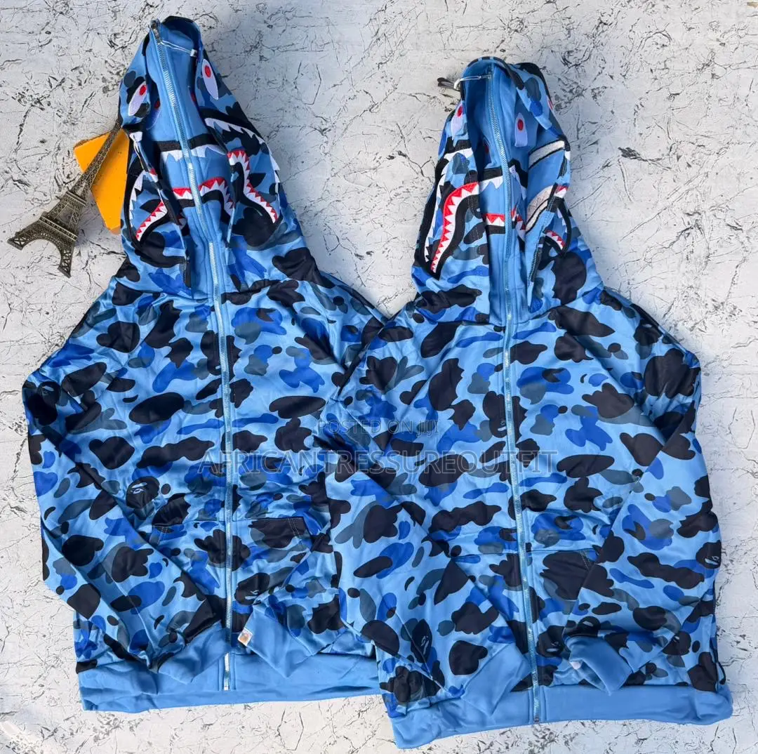 Camo Shark Full Zip Up Hoodies Collection