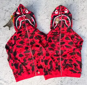 Camo Shark Full Zip Up Hoodies Collection