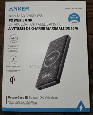 Anker Powerbank Powercore Iii Sense 10,000mah With Wireless Charging