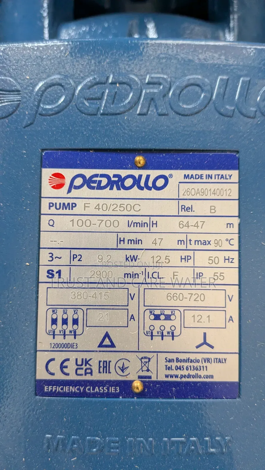 Pedrollo Surface Pump 12.5hp (1inch×2inch) F40/250c