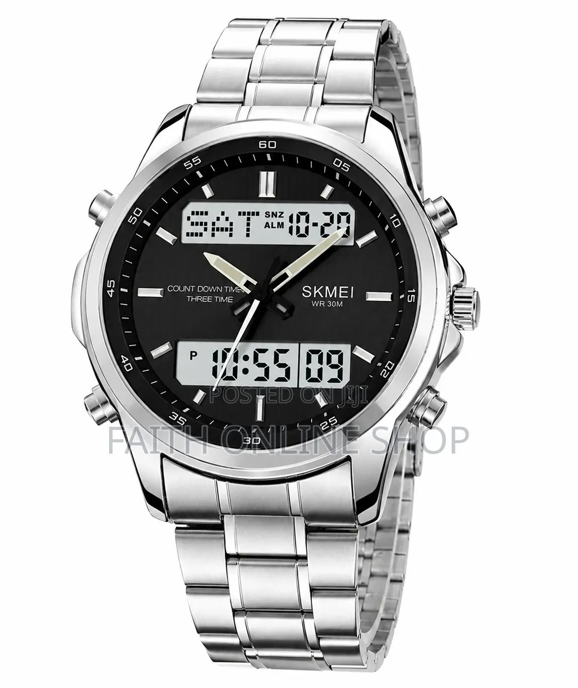 Skmei 2049 Luxury Analog-Digital Stainless Steel Sports Watch for Men