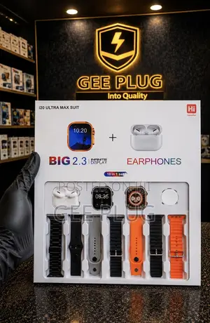 I20 Ultra Max Smart Watch + Earbuds Set (10 in 1)