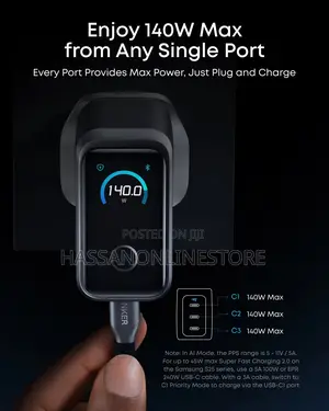 Anker Prime Charger (160w, 3 Ports, Smart Display)