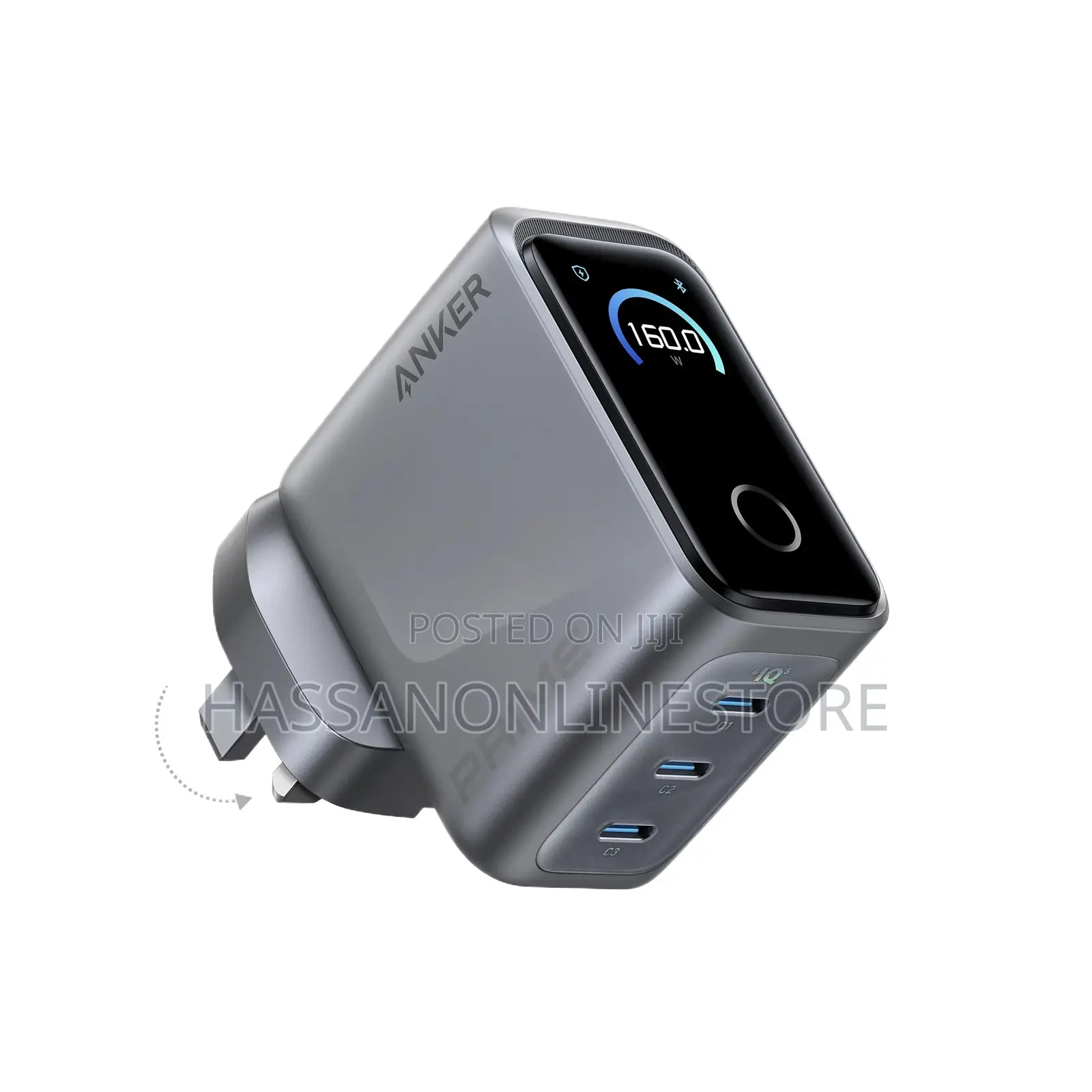 Anker Prime Charger (160w, 3 Ports, Smart Display)