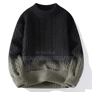 Casual Crew Neck Gradient Knit Sweater Available