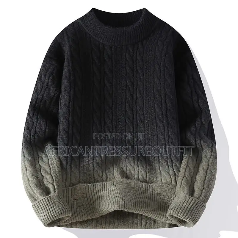 Casual Crew Neck Gradient Knit Sweater Available