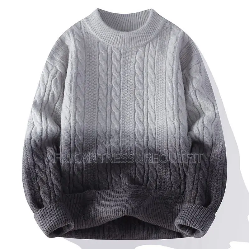 Casual Crew Neck Gradient Knit Sweater Available