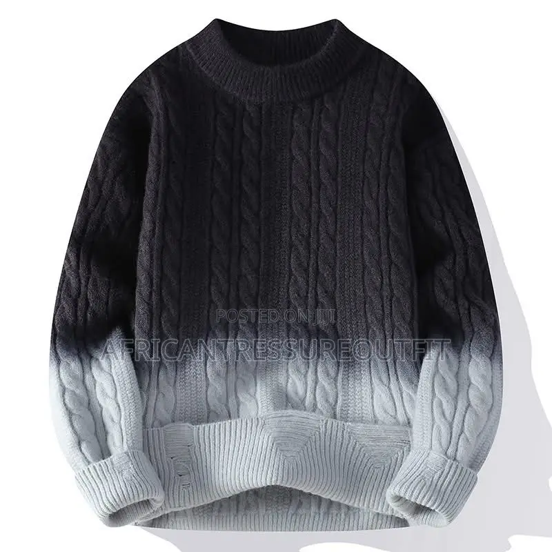 Casual Crew Neck Gradient Knit Sweater Available