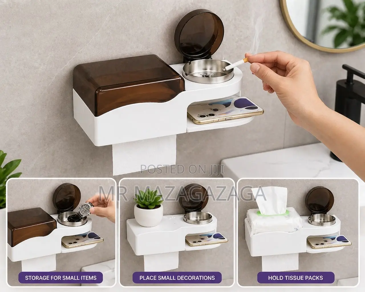Wall Mounted Tissue Box Holder