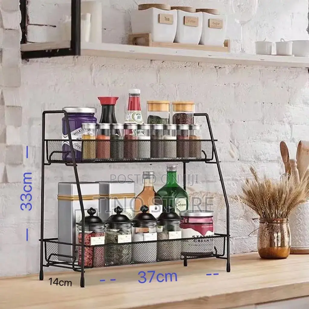 (2-Tier Countertop Spice Rack Organizer).