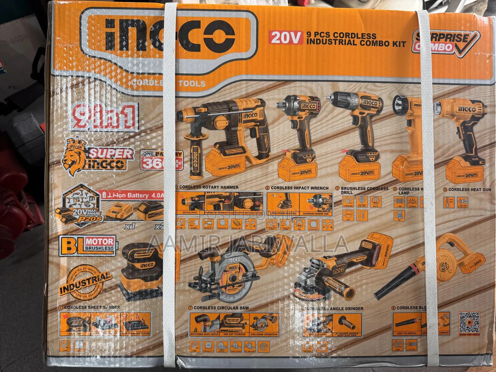 Ingco 9pcs Cordless Combo Kit