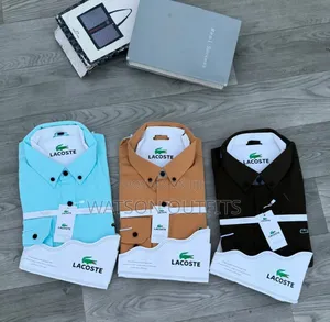 Men's Cotton Materials Shirts or Mashati Original Lacoste Brand