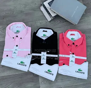 Men's Cotton Materials Shirts or Mashati Original Lacoste Brand
