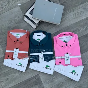 Men's Cotton Materials Shirts or Mashati Original Lacoste Brand