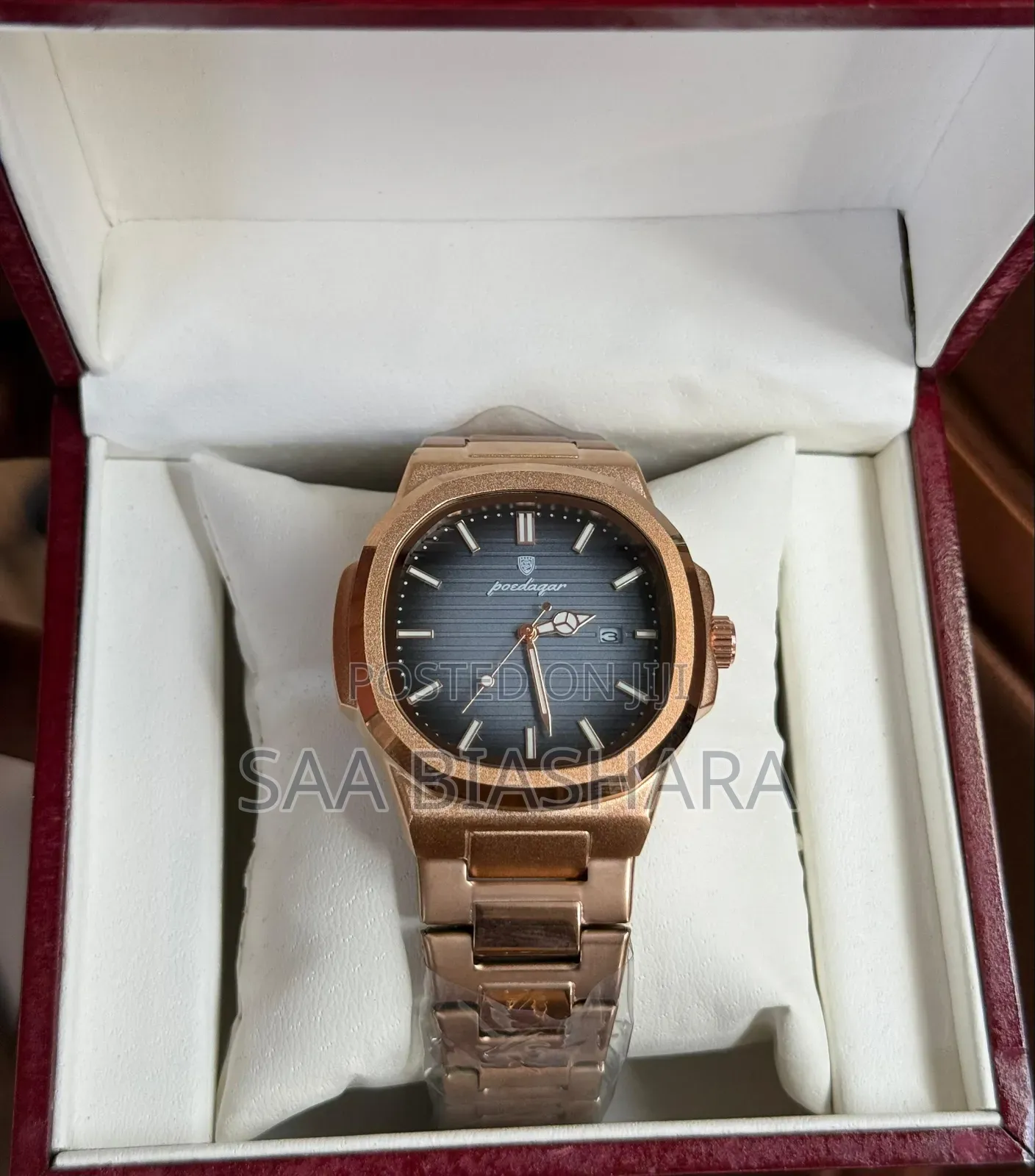 Poedagar 613 Luxury Watch Rosegold and Blue