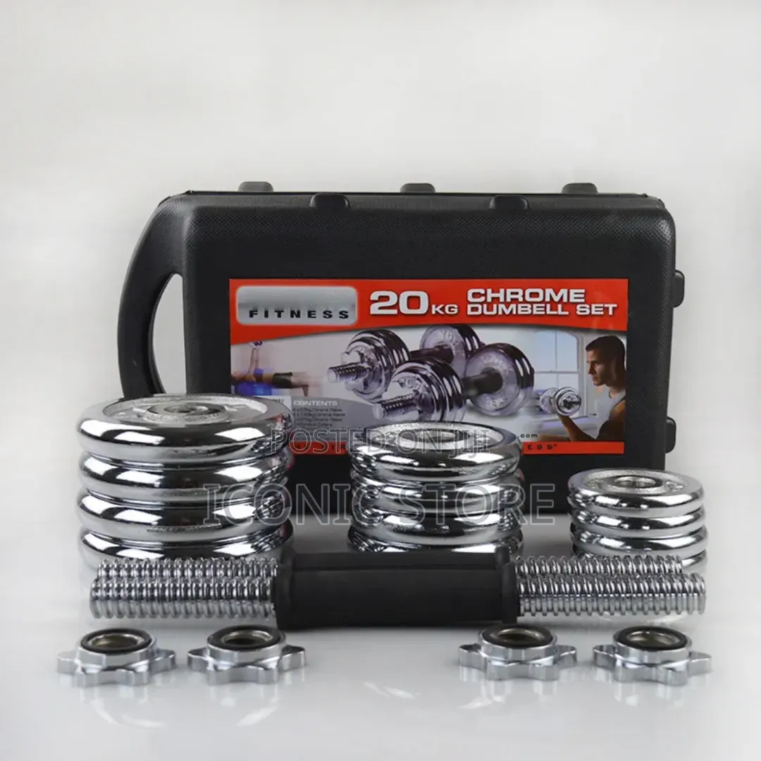 20kg Chrome Adjustable Dumbbell Set -