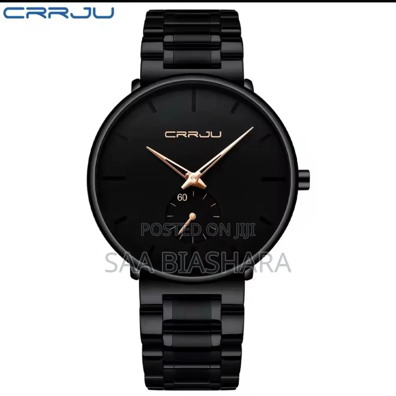 Crrju Classic Watch Black and Gold