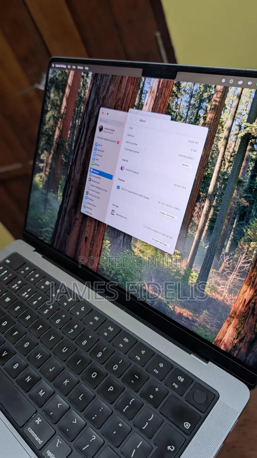 Laptop Apple MacBook Pro 2023 M3 8GB Apple M3 SSD 512GB