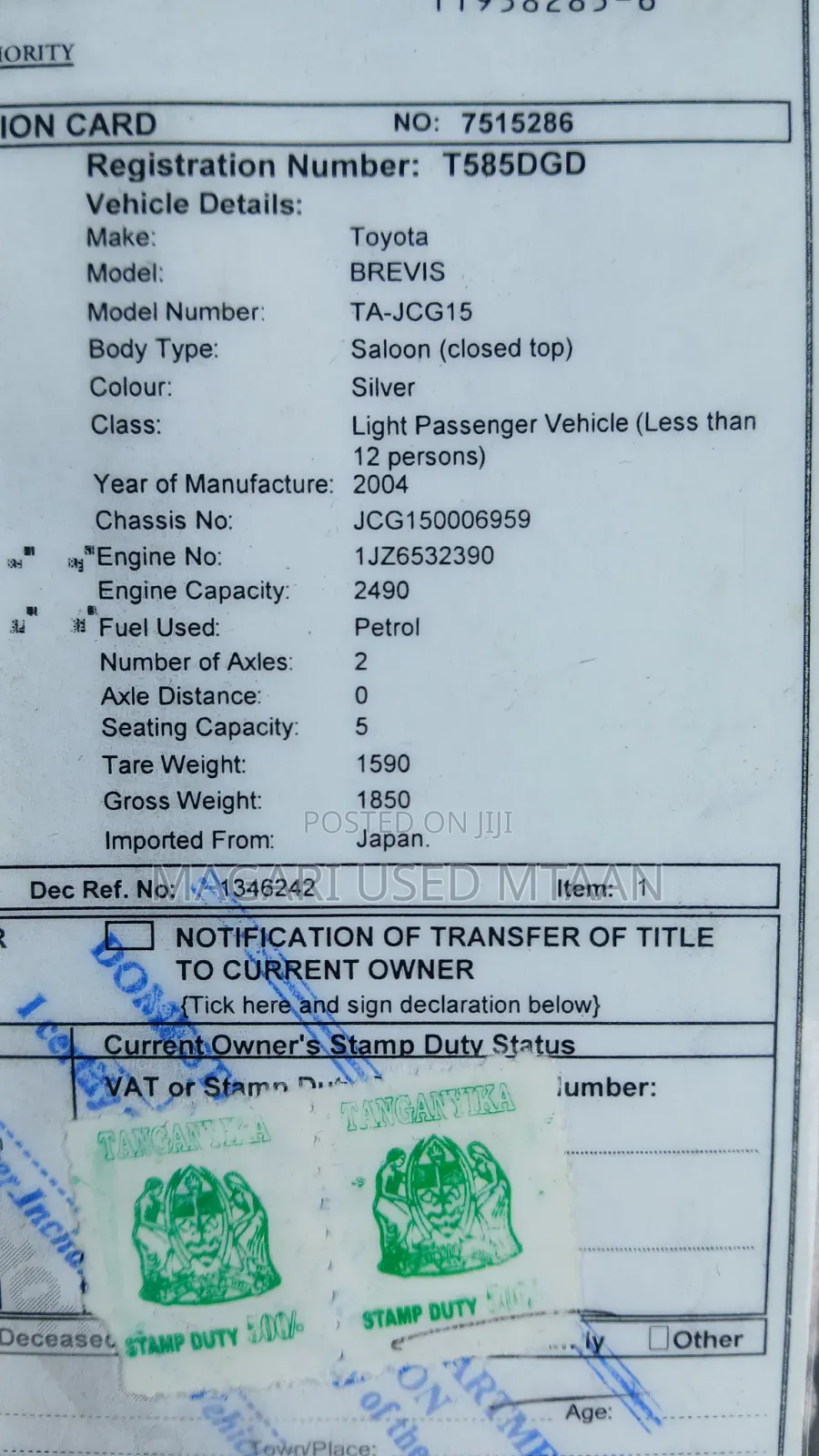 Toyota Brevis 2004 Silver