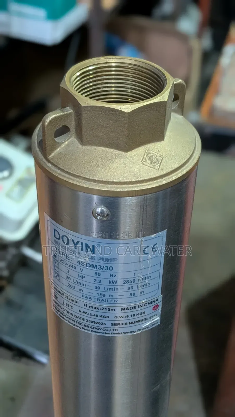 Doyin Submersible Pump 3hp Singla Phase