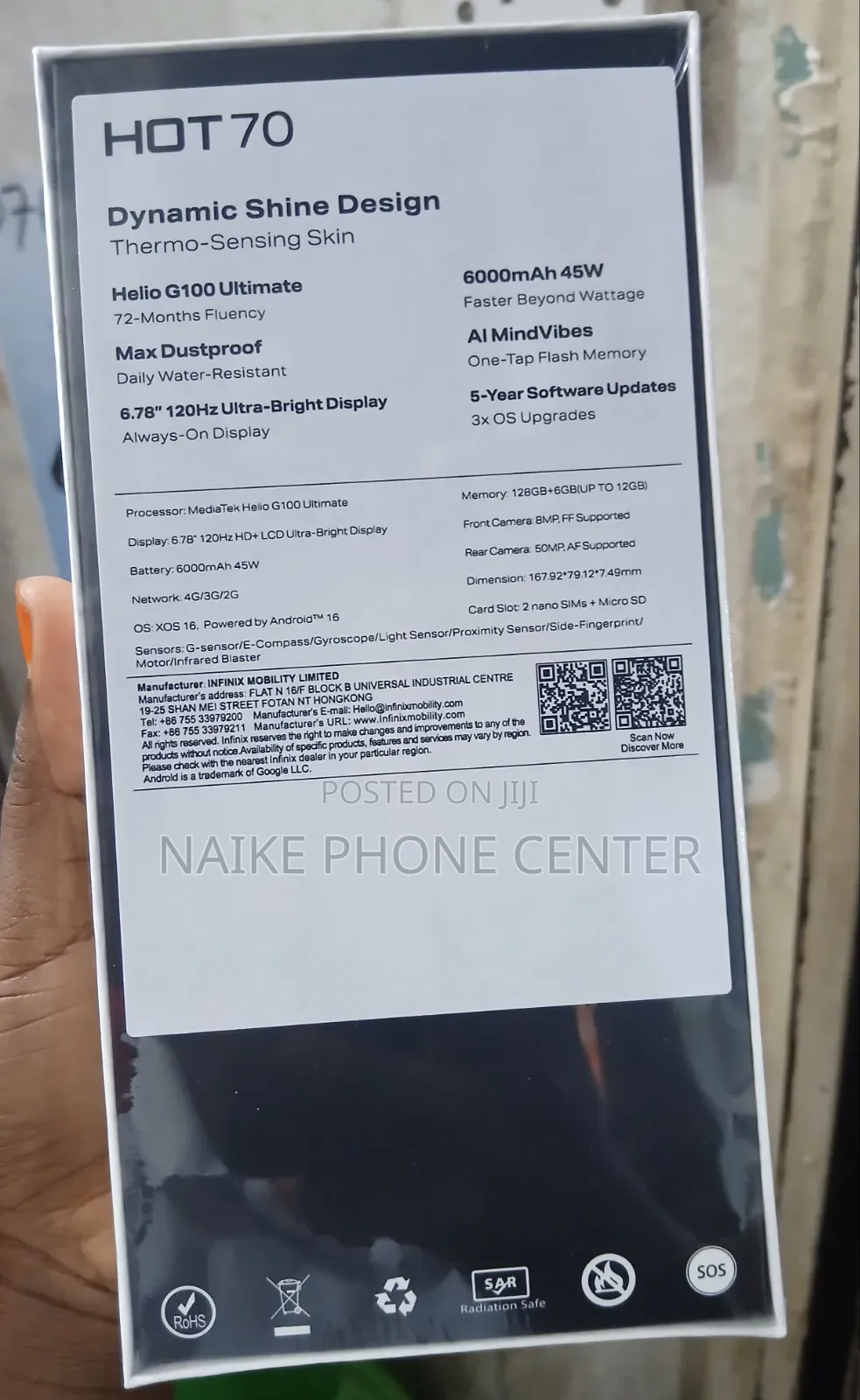 New Infinix Hot 70 128 GB Orange