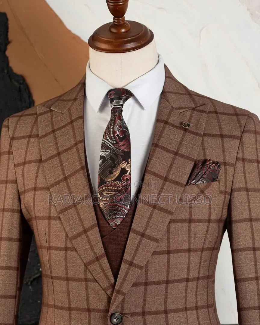  Draft Men's Suit Chocolate