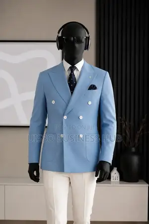  Blue Whait Men's Suit