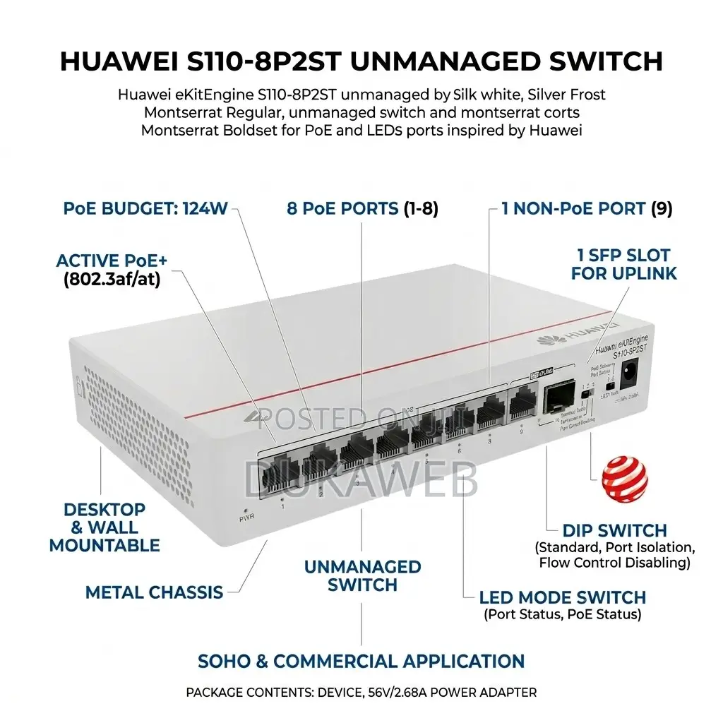 Huawei S110-8p2st Unmanaged Switch