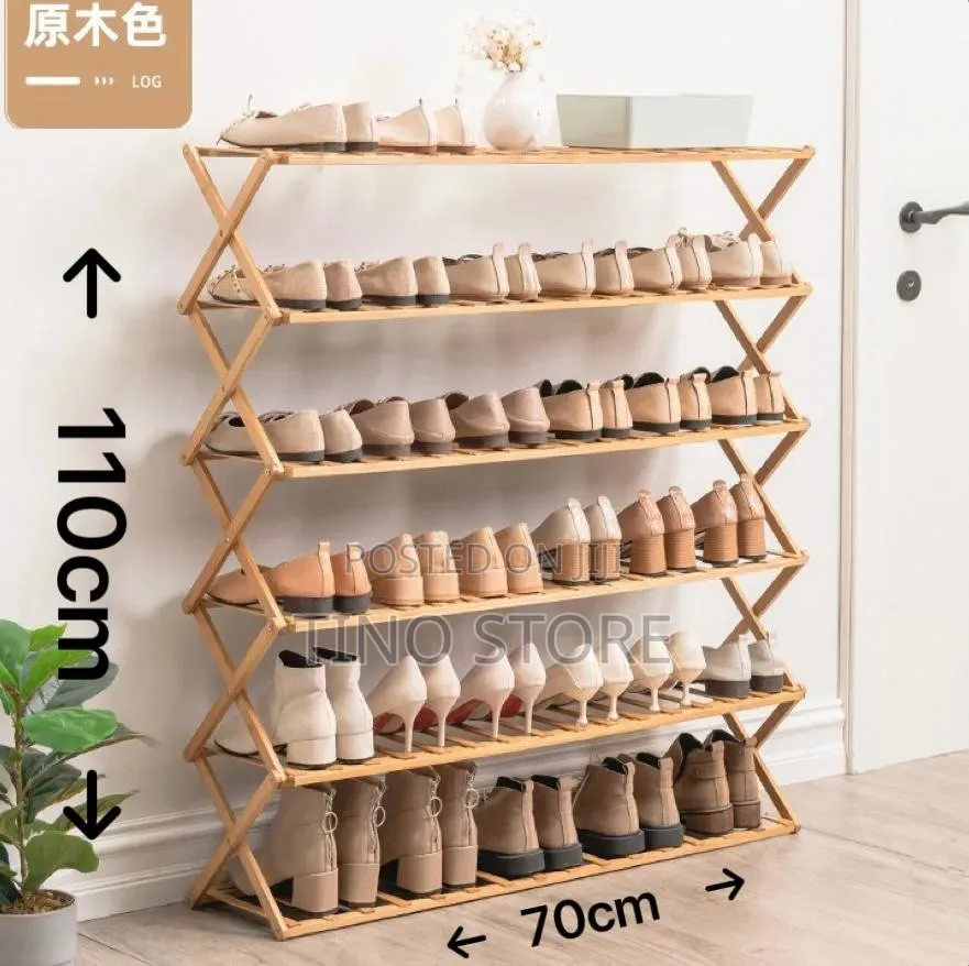 Folding Bamboo Shoe Rack (Ngazi 6)