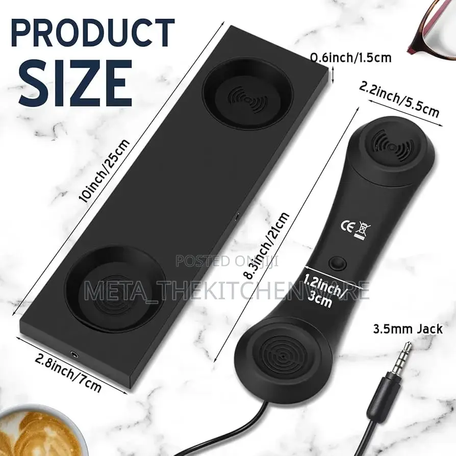 Porodo Classic Retro Phone Handset, Smart Work Calling