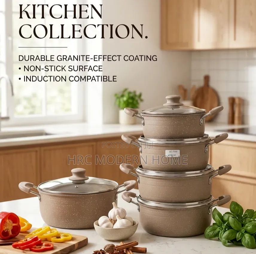 Premium 5-Piece Granite Non-Stick Cookware Set (Brand New)