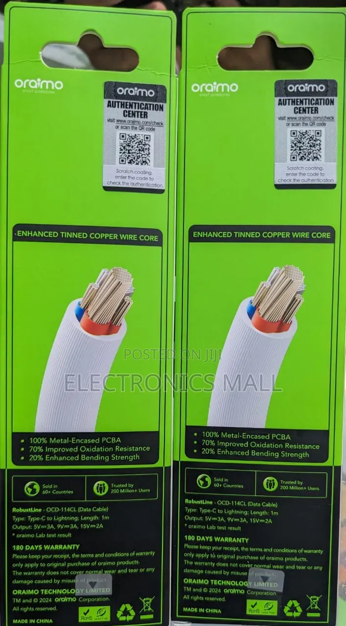 Oraimo Robustline Ocd-114cl Type-C to Lightnning Fast Cable