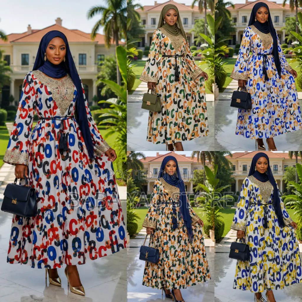 New Fashion Casual Long-Sleeved High-Waist Big Swing Dresses